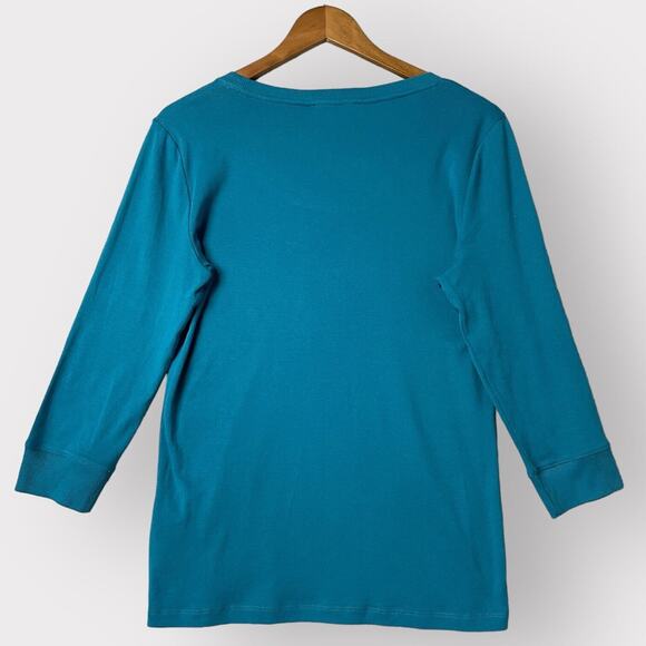 Jones New York Women's Green Pullover Scoop Neck 3/4 Sleeve Sweater shirt SZ/L - Picture 2 of 16